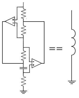 Gyrator simulating an inductor